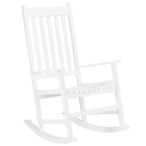 Alt View 1. Winado - Wooden Rocker Rocking Chair, All Weather Wooden Rocking Chair with High Backrest, Patio Rocker for Garden, Yard, Balcony - White.