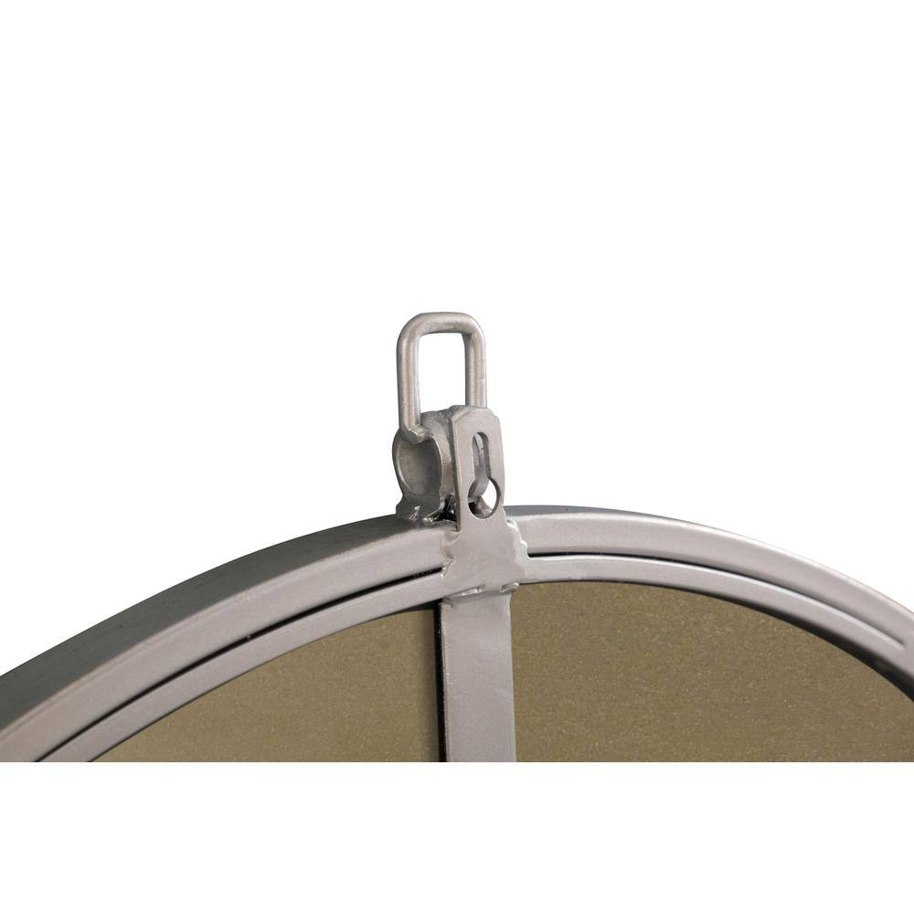 Alt View 1. Elegant Decor - Metal frame Round Mirror with decorative hook 36 inch Silver finish - Silver.