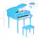 - Height: 19.5"
- Width: 19"
- Depth: 19.75"
- Height of the bench: 14"
- Width of the bench: 11"
- Depth of the bench: 7"
- Height of the piano lid: 8.5"
- Width of the piano lid: 4"
- Overall height of the piano: 22"