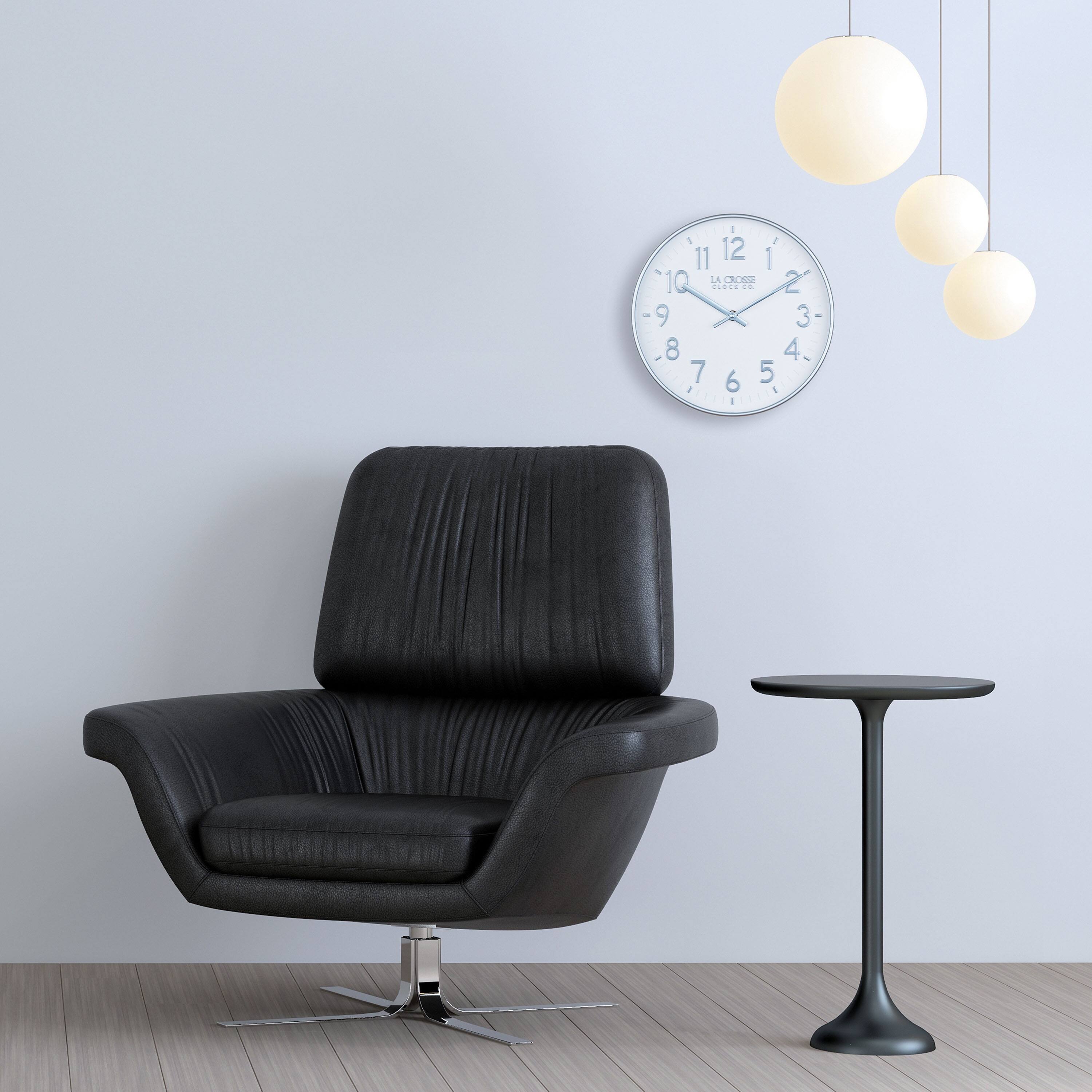 Alt View 5. La Crosse Clock Co. - 10.8 in. Tovi Analog Quartz Wall Clock - Gray.