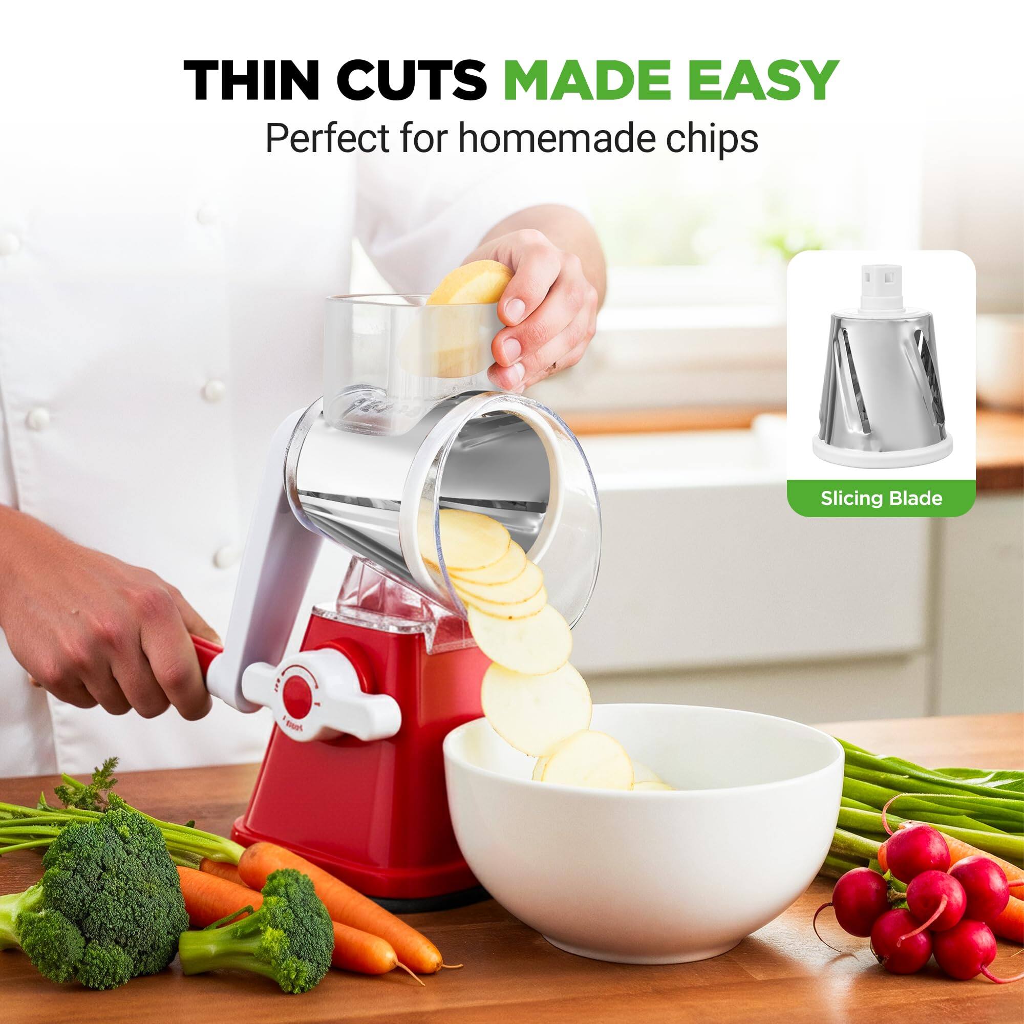 THIN CUTS MADE EASY  
Perfect for homemade chips  

Slicing Blade
