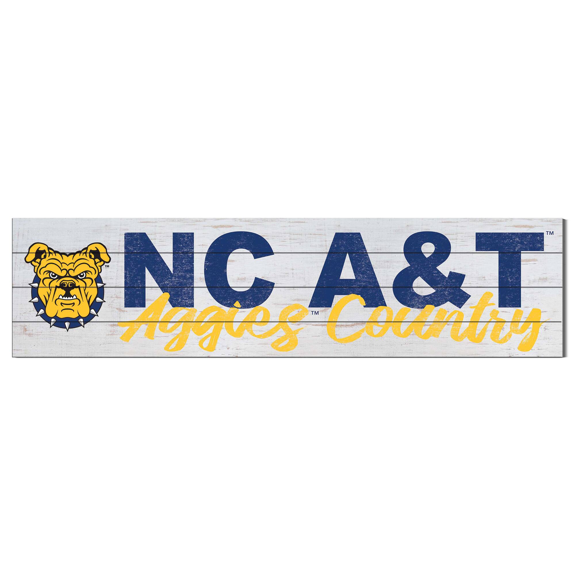 Jardine - North Carolina A&T Aggies 40'' x 10'' Logo Sign - White