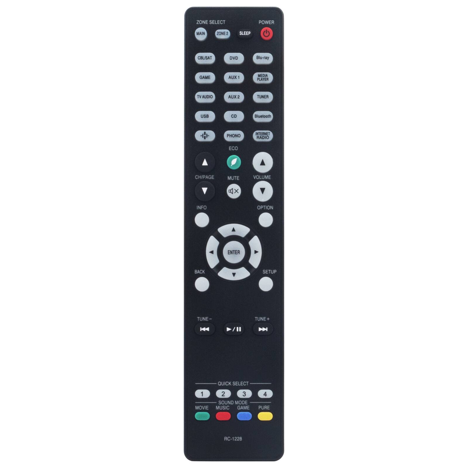 ALLIMITY - Replacement Remote Control RC-1228 Sub RC-1227 RC-1217 RC-1218 RC-1192, Fit for Denon Receiver AVR-X3600H AVR-X2600H - Black