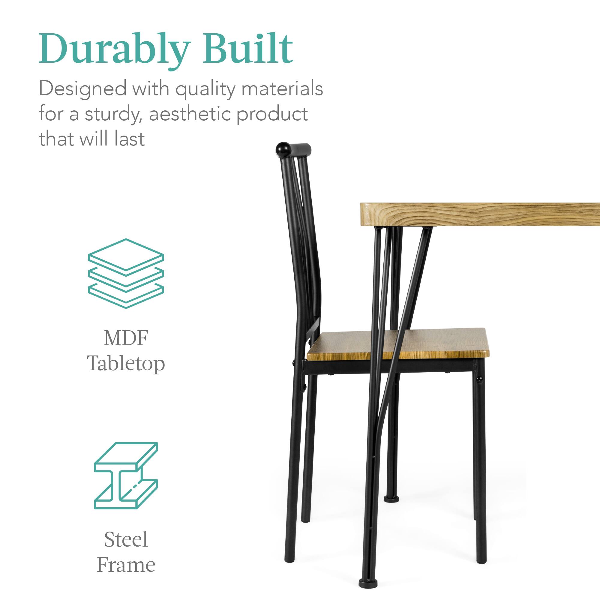 DURABLY BUILT  
Designed with quality materials for a sturdy, aesthetic product that will last  

MDF Tabletop  
Steel Frame