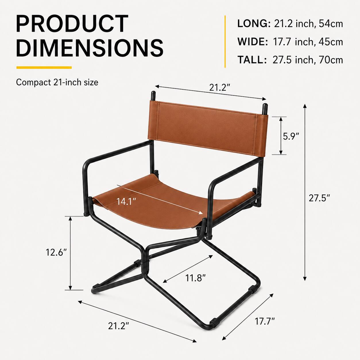 PRODUCT DIMENSIONS

LONG: 21.2 inch, 54cm  
WIDE: 17.7 inch, 45cm  
TALL: 27.5 inch, 70cm  

Compact 21-inch size

21.2"  
5.9"  
14.1"  
27.5"  
12.6"  
11.8"  
21.2"  
17.7"