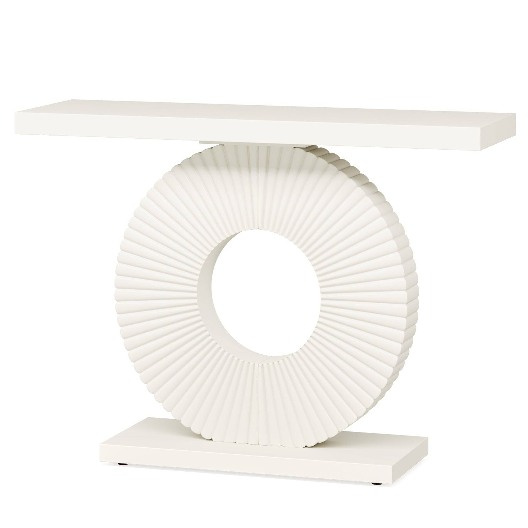 Alt View 4. Tribesigns - Modern Console Table with Easy-Clean Surface and Rectangular Top for Entryway, Living Room and Study - White.