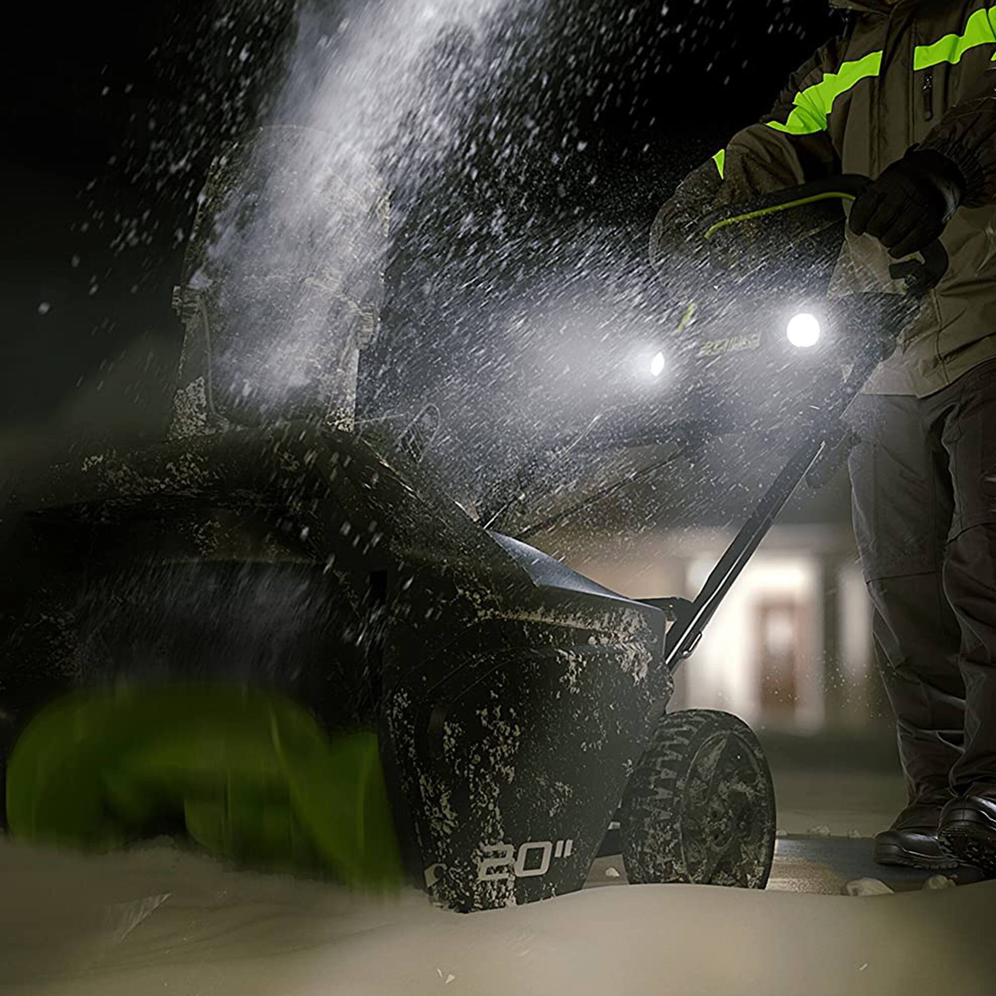 Left. Greenworks - Pro 80V 20" Snow Thrower (Battery and Charger not included) - green.