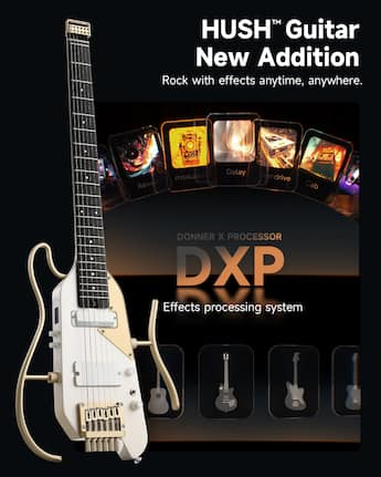 Donner music Donner HUSH X PRO Electric Guitar White Luxe HUSH X Donner music Donner HUSH X PRO Electric Guitar White Luxe HUSH X