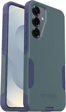 Front. OtterBox - OtterBox - Commuter Series Hard Shell for Galaxy S25+ - Harbor Storm (Green & Blue).