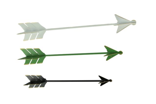 Front. The Gerson Companies - Green White and Black Metal Art 3 Piece Arrow Decor Set - Green.