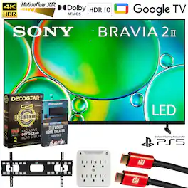 Sony - BRAVIA 2 II 55 inch 4K HDR Smart LED Google TV (2025) + Extended Warranty Protection Bundle
