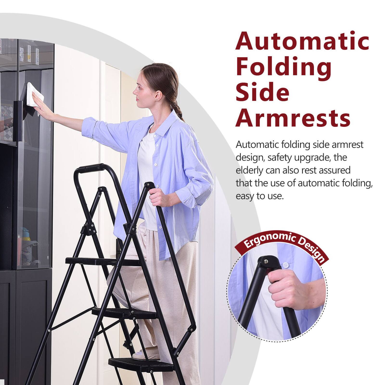 Automatic Folding Side Armrests

Automatic folding side armrest design, safety upgrade, the elderly can also rest assured that the use of automatic folding, easy to use.

Ergonomic Design