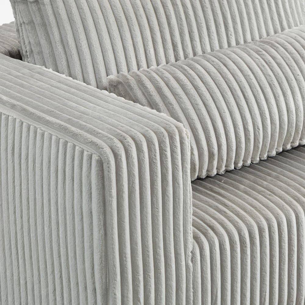 Alt View 7. Kadyn - Oversized All-Foam Lounge Chair with Ottoman, Modular Corduroy, No-Tool Assembly, Smoky Grey - Gray.