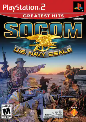 PlayStation 2
Greatest Hits
SOOM
U.S. Navy Seals
NTSC U/C
Mature 17+
Content Rated by ESRB
Online Broadband Only
Sony Computer Entertainment - T (Teen 13+)