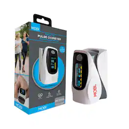 MOBI - Fingertip Pulse Oximeter Heart Rate & Oxygen Level Monitor - White