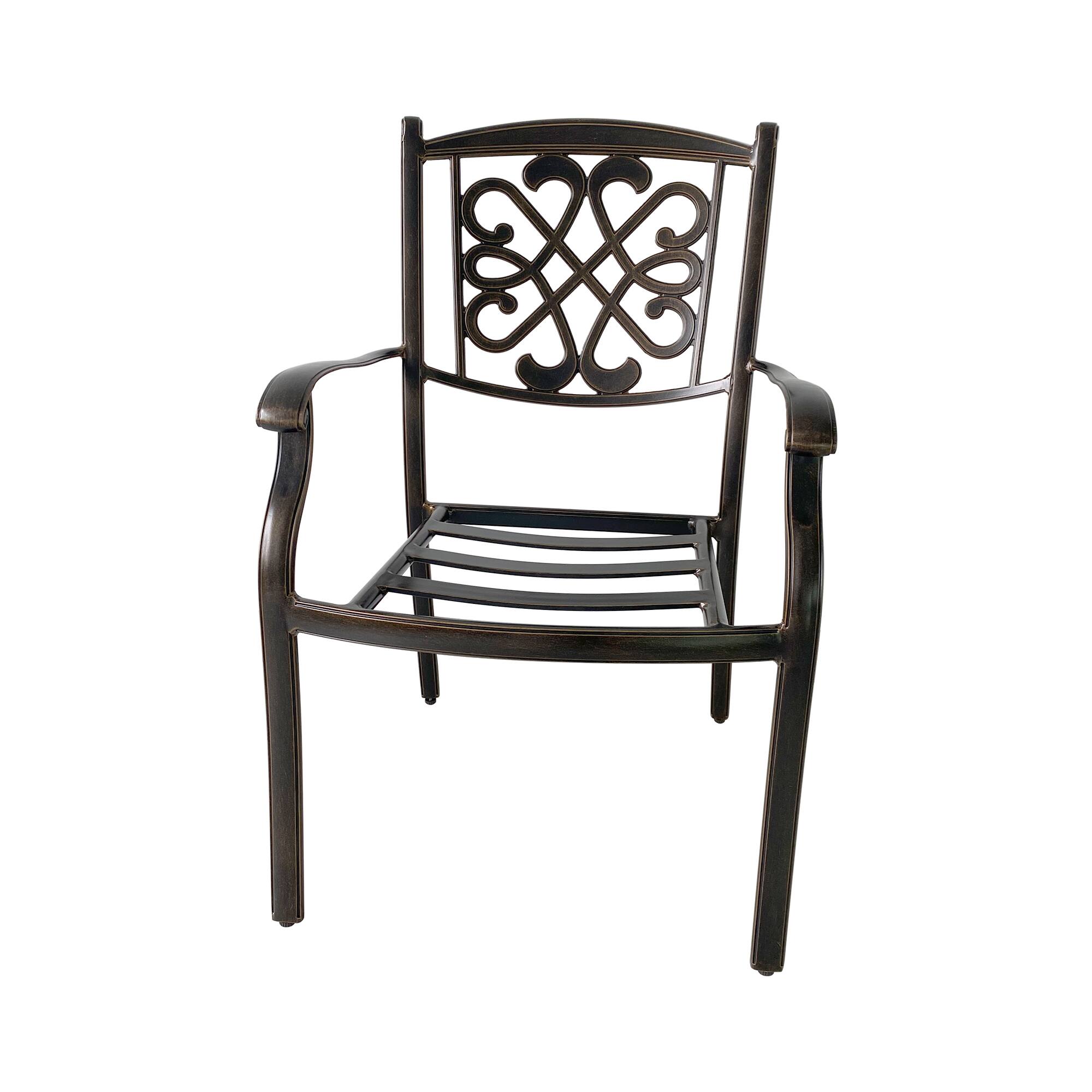 Back. Mondawe - 4-Piece Cast Alu Dining Chairs - Black+Beige.
