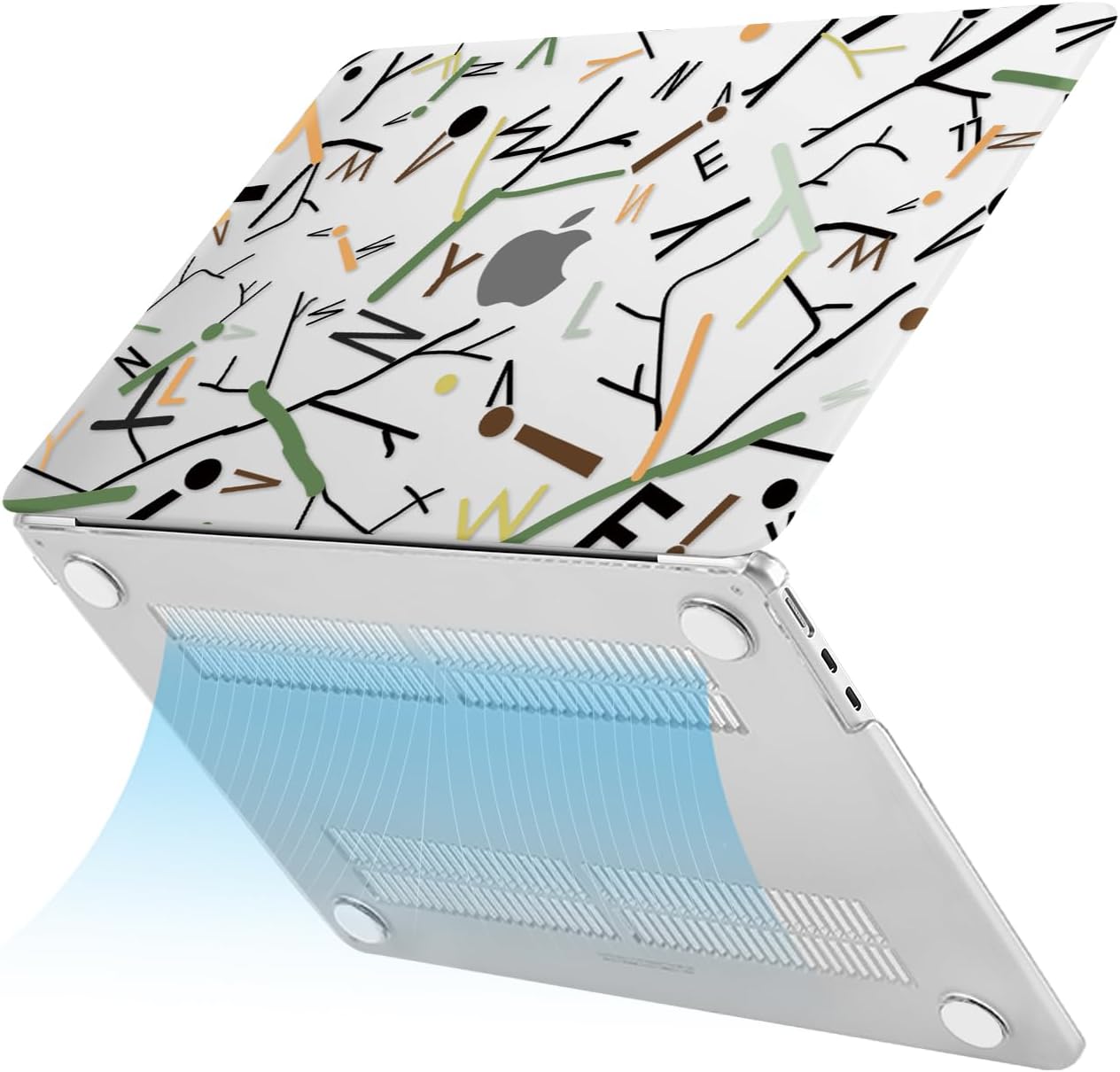 Alt View 3. mosiso - Pattern Case for MacBook Air 13 inch Case M5 M4 M3 M2 A3449 A3240 A3113 A2681 2026-2022 with Keyboard Cover - H660.