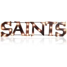 Imperial - New Orleans Saints 10'' x 45.5'' Lighted Recycled Metal Sign - Multicolor