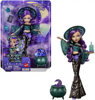 Willow Thorne MOONSPELL + MAGIC BY MONSTER HIGH 4+
1.5 1 A 5 - 1 A 5 - MATTEL
WARNING: ATTENTION - CHOQUING HAZARD - SLIN DANGER - DÉTUFFEMENT
20 - - N
10S nom D a - 94750 17112 - DOSP
SURPRISE!