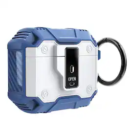 Stock Preferred - Rugged Shockproof Case for AirPods Pro with Keychain & Secure Lock - White
