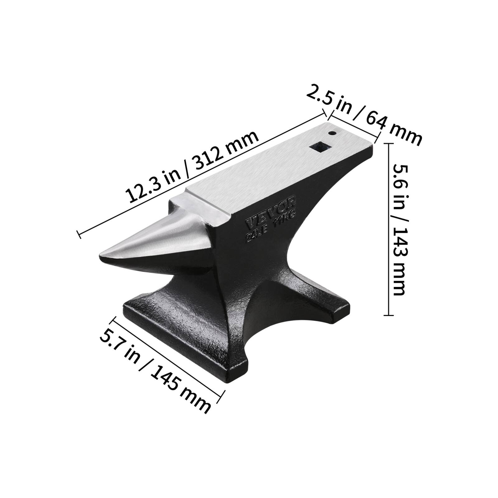 2.5 in / 64 mm  
12.3 in / 312 mm  
5.6 in / 143 mm  
5.7 in / 145 mm
