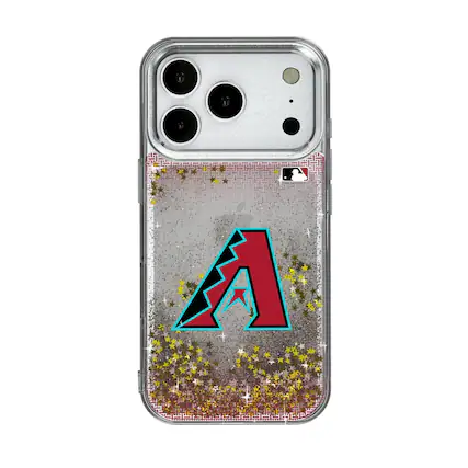Front. Keyscaper - Arizona Diamondbacks Linen Logo iPhone Glitter Case - 14 - Multicolor.