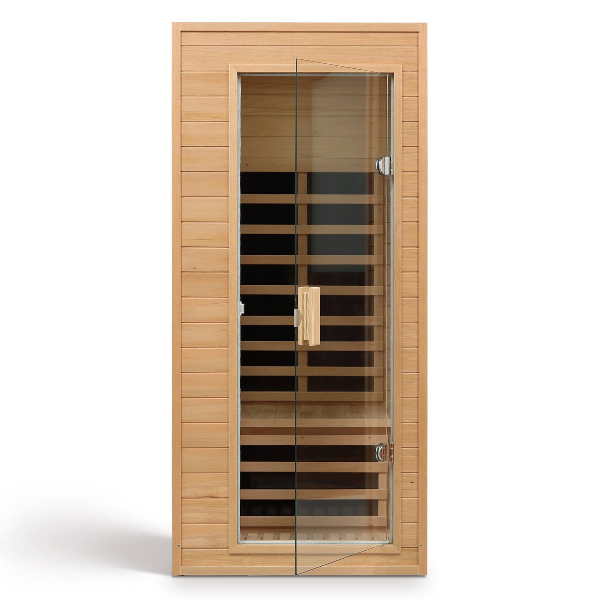 Alt View 5. Boyel Living - Hemlock One Person Infrared Sauna Room with Built-in Roof Vent and LCD Control Panel - Natural.