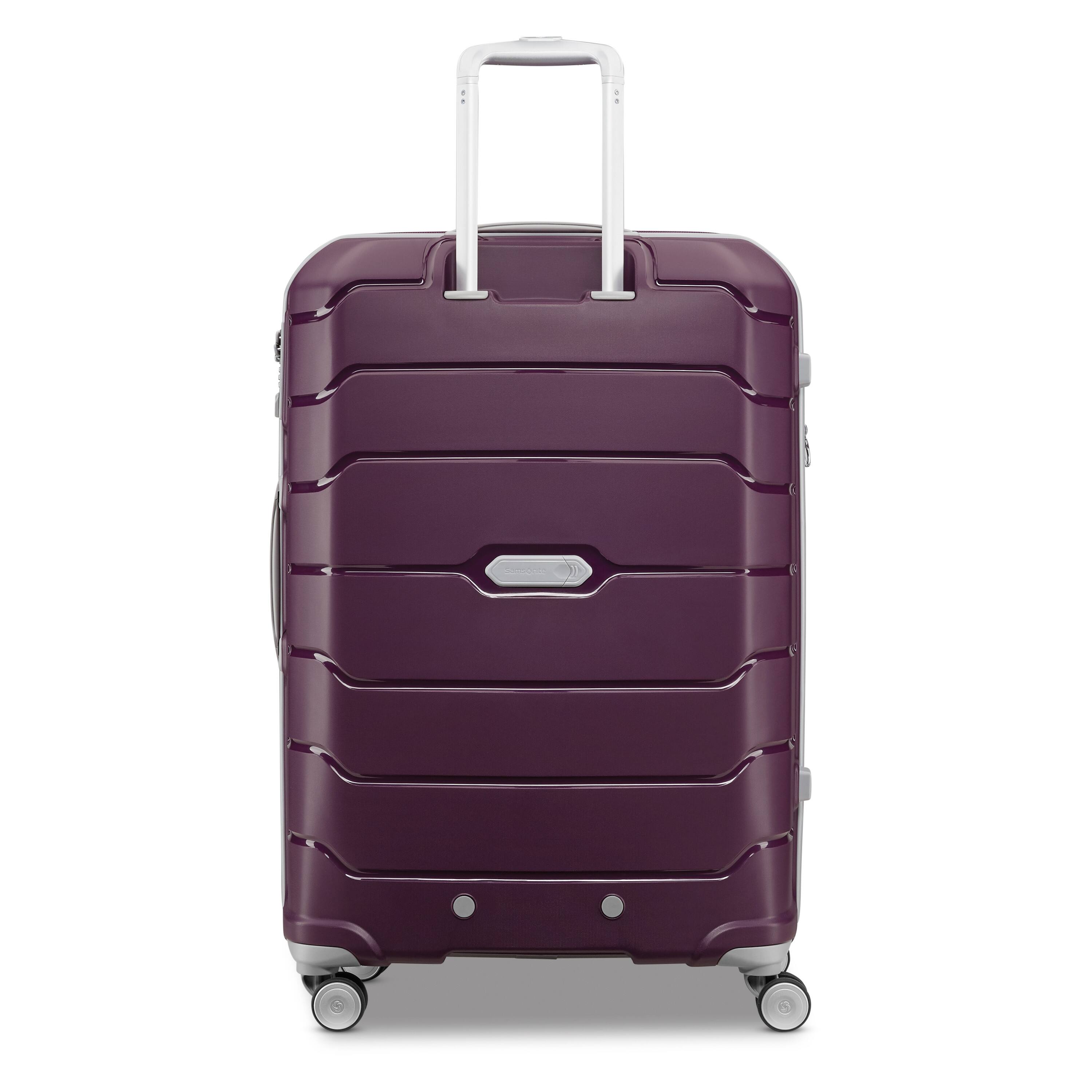 Angle. Samsonite - Expandable Freeform Spinner 28" Suitcase - Amethyst Purple.