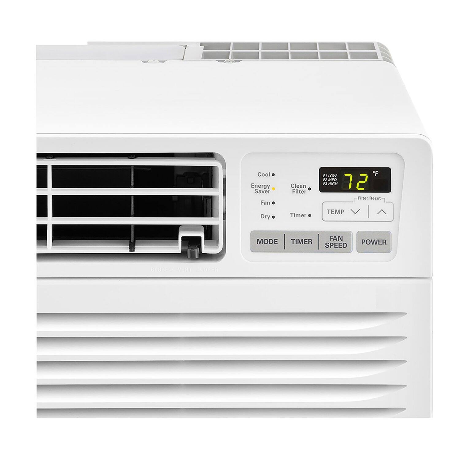 Cool Energy Saver Fan Dry Clean Filter Timer  
F LOW "F F2 MED 13 HIGH 72 Fillker Reset  
TEMP MODE FAN TIMER SPEED POWER GLOSE VENA OEN