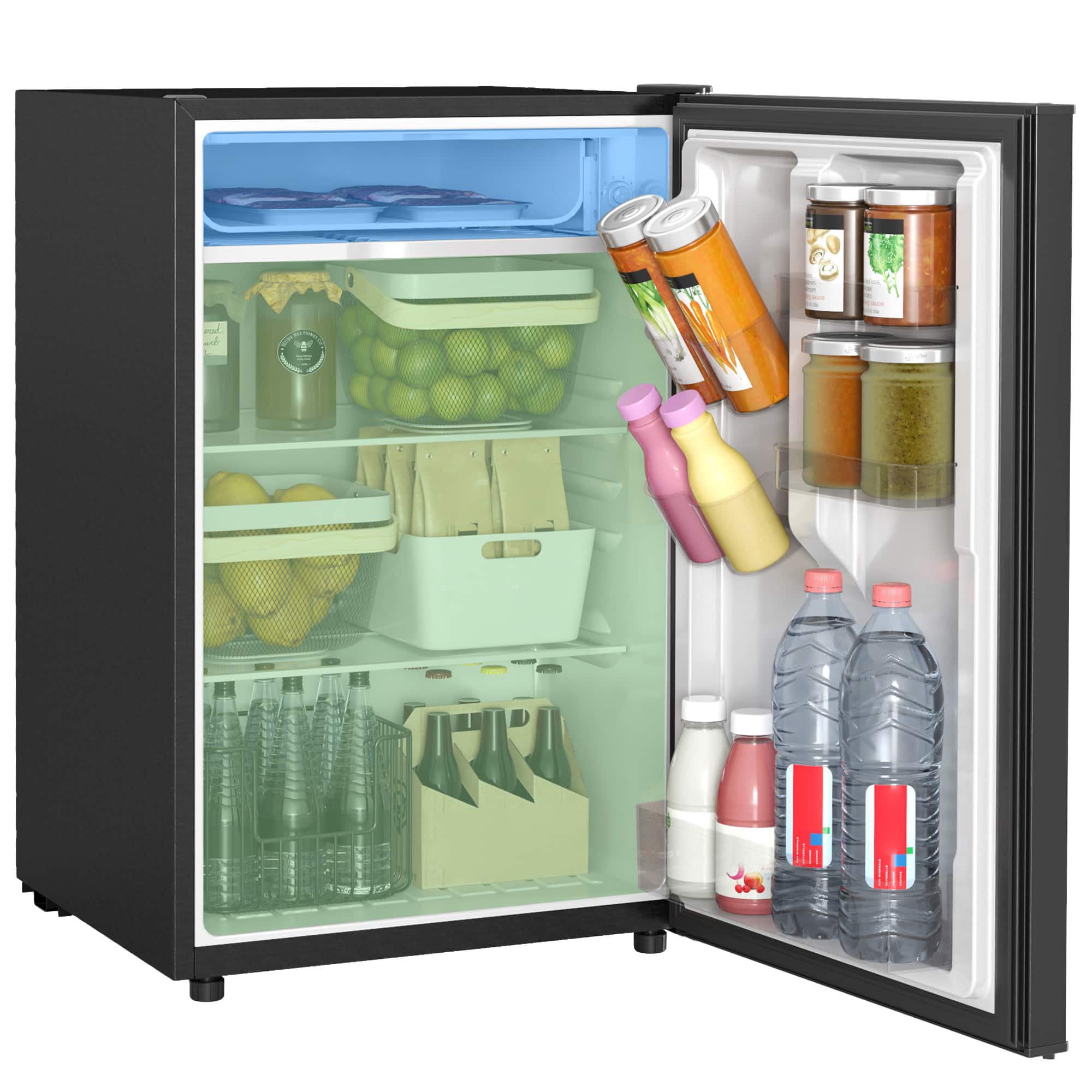Homcom - 4.5CuFt Energy Efficient Mini Fridge Freezer, Low Noise Compact Refrigerator w/Adjustable Thermo - Black price history on PriceWatchPro