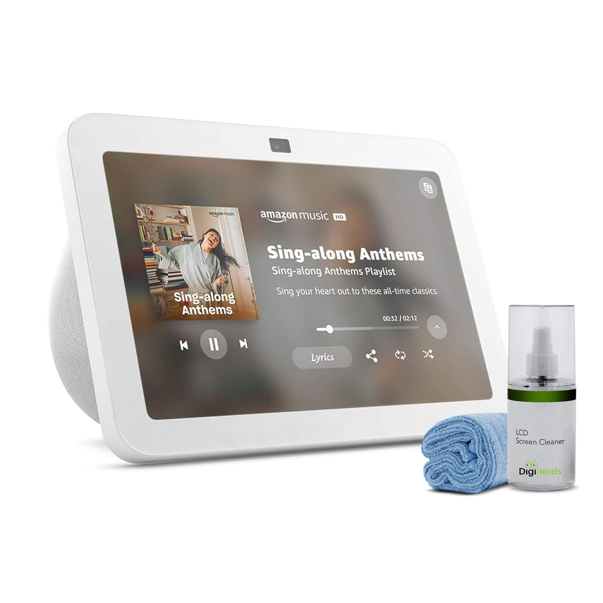 Amazon - Echo Show 8 (3rd Generation) 8-inch Smart Display with Alexa - Screen Cleaning Kit - Glacier White