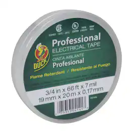 Duck - Professional Grade 3/4 in. W X 66 ft. L White Vinyl Electrical Tape Pack of 12