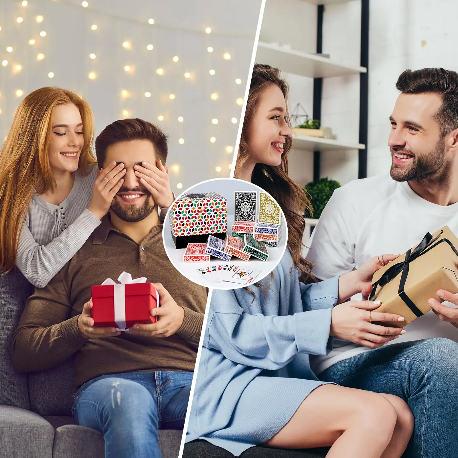 Alt View 6. EZTW1 - Playing 12 Decks Of Large Print For Adults Seniors Colorful Bulk With Gift Box Activities Party Supplies Game Family - 48.