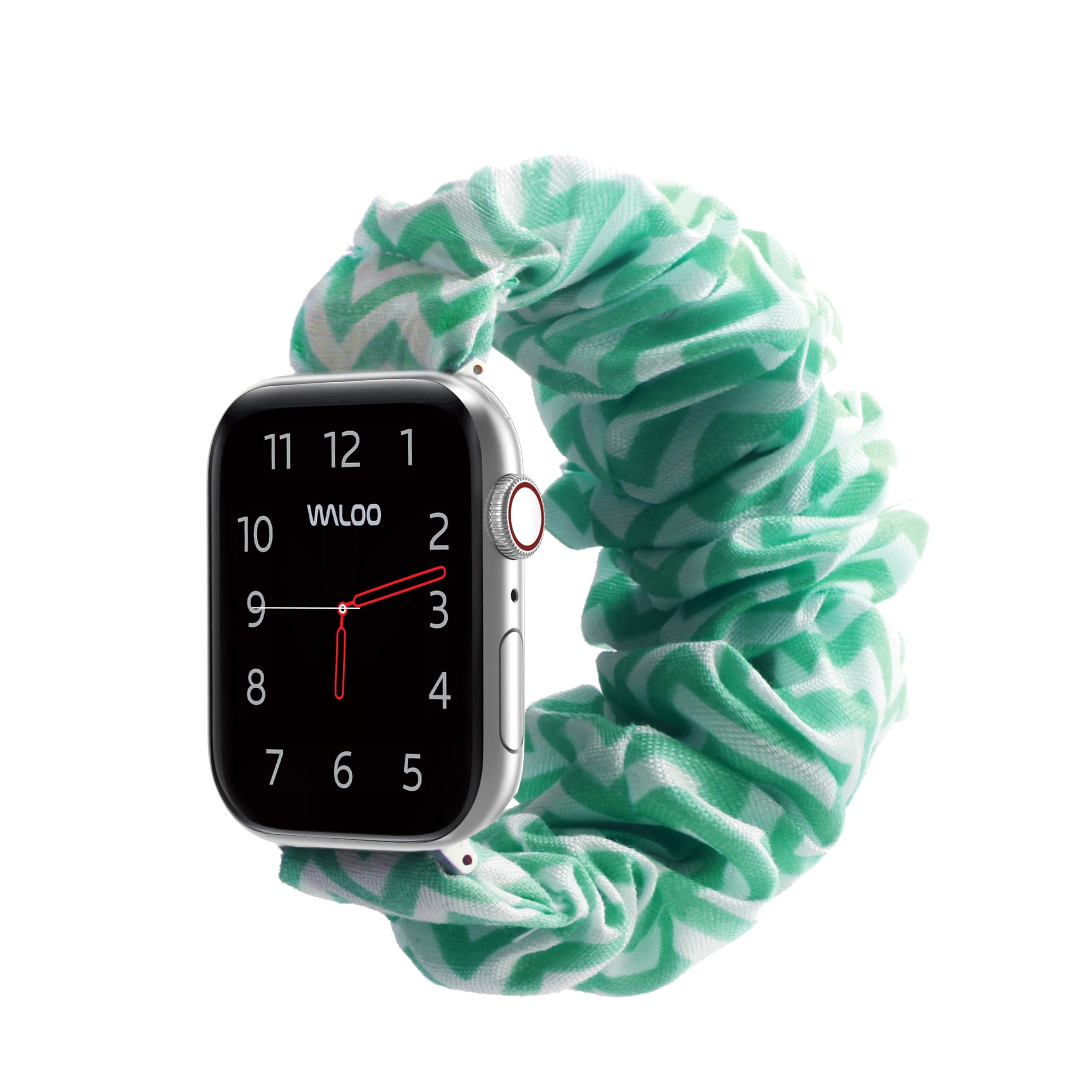 Waloo- Scrunchie Band For Apple Watch- Zig Zag Aqua
