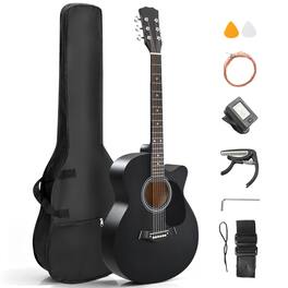 Winado - 40 Inch Steel-String Acoustic Guitar with All Accessories Includes Picks,Strings,Capo,Strap,Tuner,Ideal for Beginners - Black