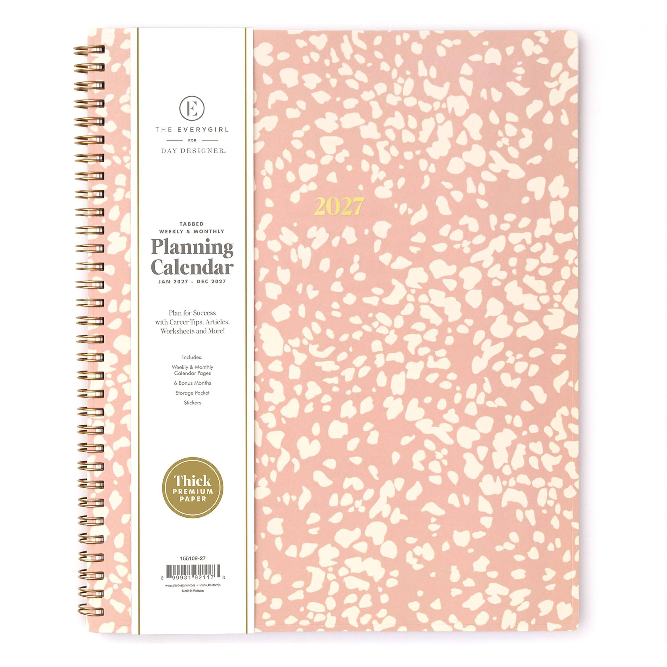 THE EVERYGIRL  
FOR  
DAY DESIGNER.  

TABBED WEEKLY & MONTHLY Planning Calendar  
JAN 2027 - DEC 2027  

Plan for Success with Career Tips, Articles, Worksheets and More!  
Includes: Weekly & Monthly Calendar Pages, 8 Bonus Months, Storage Pocket, Stickers  

Thick PREMIUM PAPER  

155109-27  

g  
99931 92117  

www.facebook.com/intes/Callando CHIN PRING