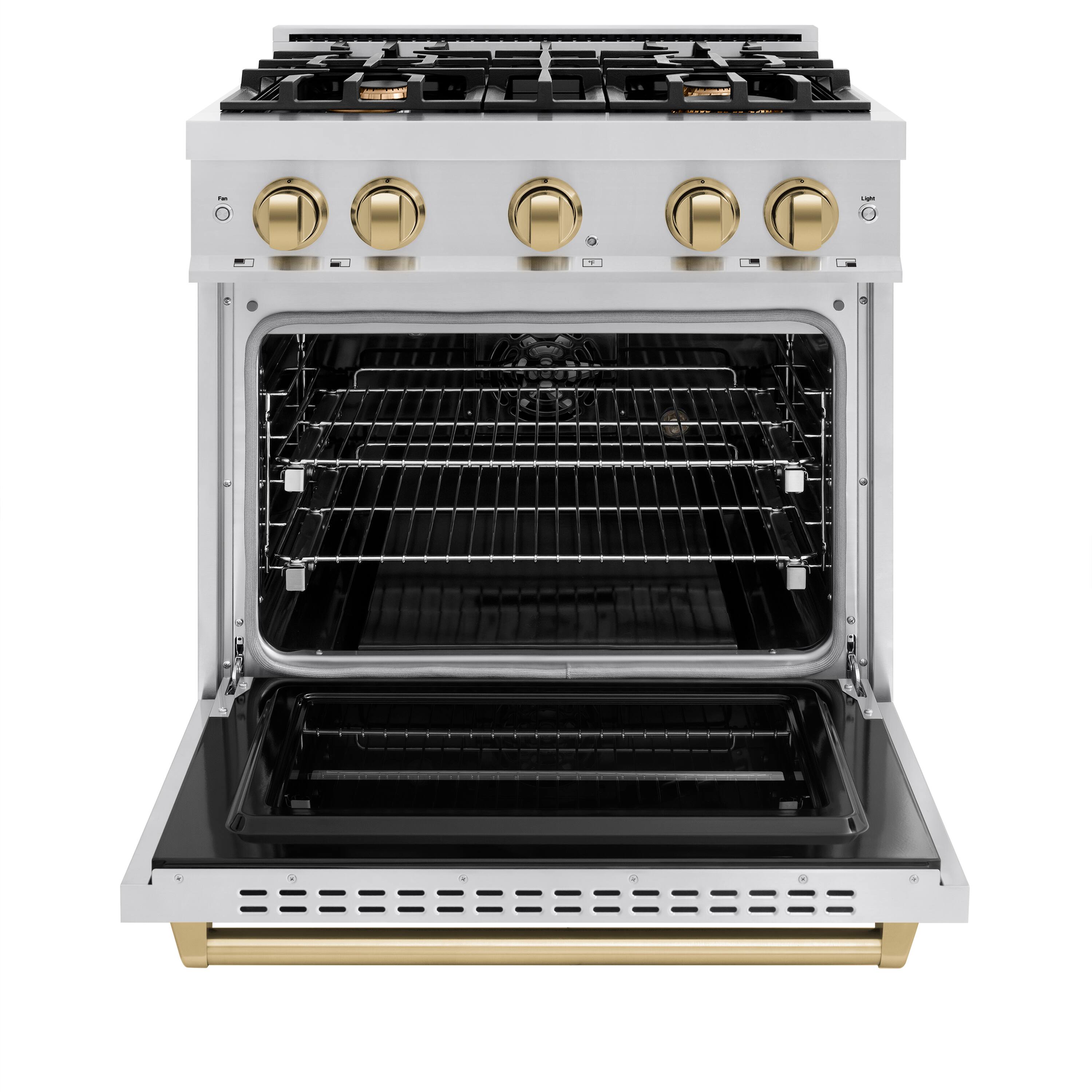 Alt View 1. ZLINE - Autograph 30" Classic Dual Fuel Range w/ 4 Burners & Champagne Bronze Accents (CDRZ-30-CB) - Stainless Steel.