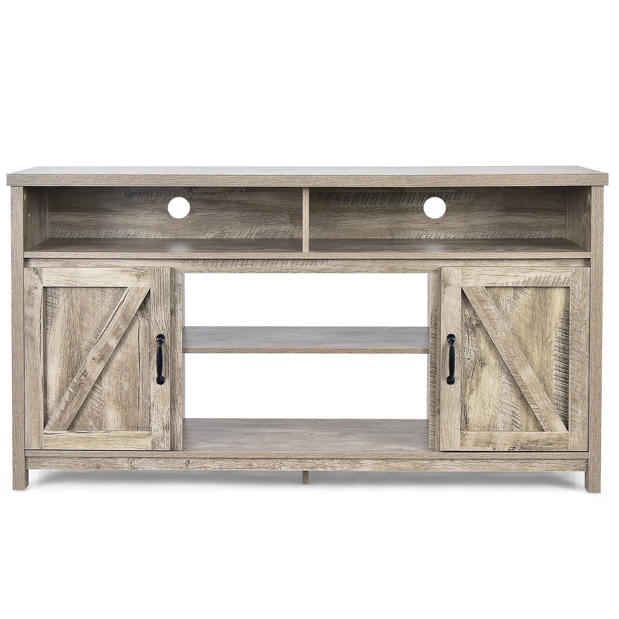 Alt View 9. Costway - Costway 59" TV Stand Media Center Console Cabinet w/ Barn Door for TV's 65" - Natural.