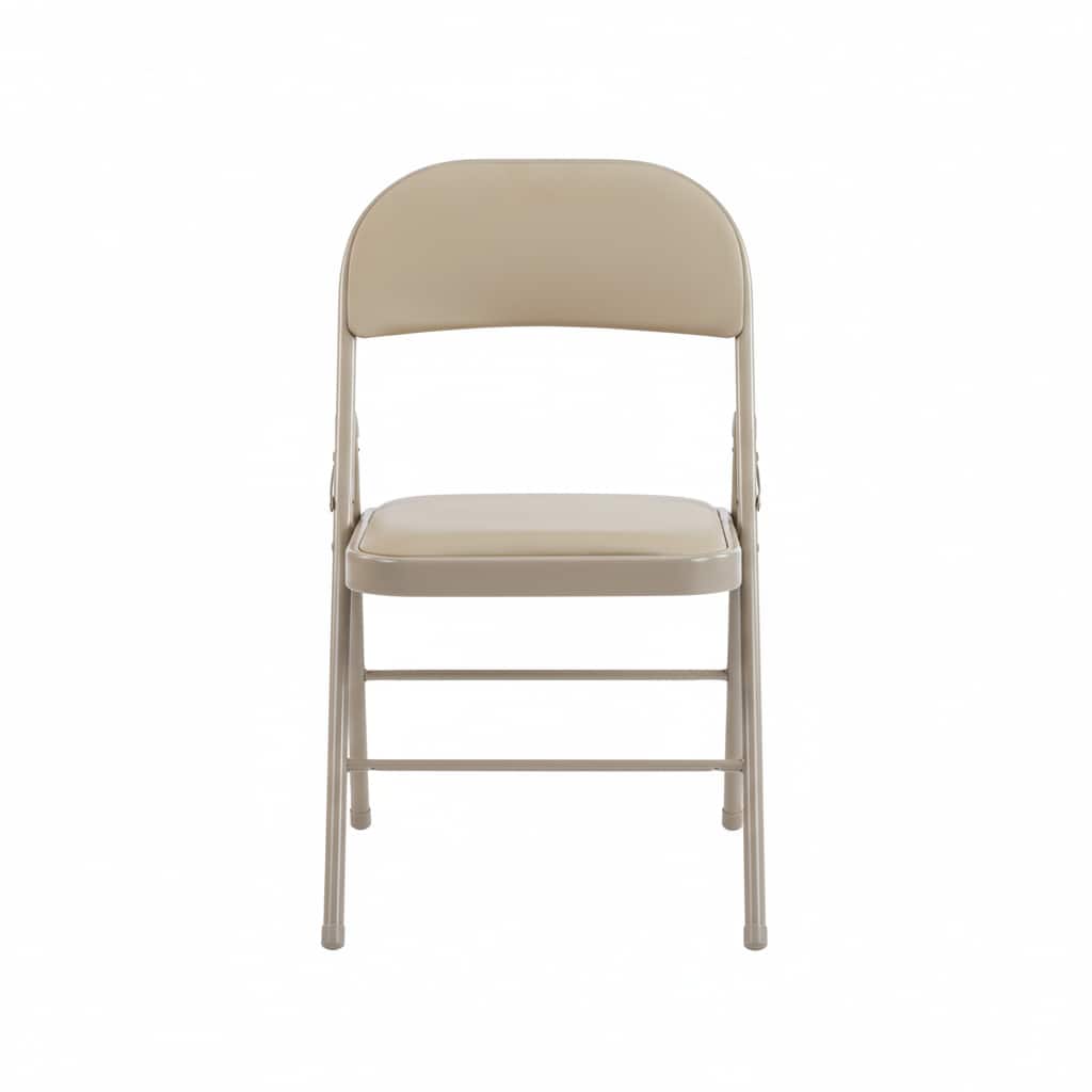 AOITUN - Folding Chair 4 Pack - Versatile Metal Folding Chairs for Outdoor & Indoor Use - Khaki