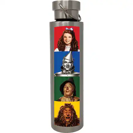 Front. Spoontiques - Spoontiques Wizard of Oz Stainless Steel Bottle with Twist Lid 24 ounces - Silver.