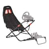 Front. VEVOR - Portable Racing Wheel Stand, Foldable & Adjustable Steering Sim Wheel Stand, 18.5 in Seat Inner Width - Black.