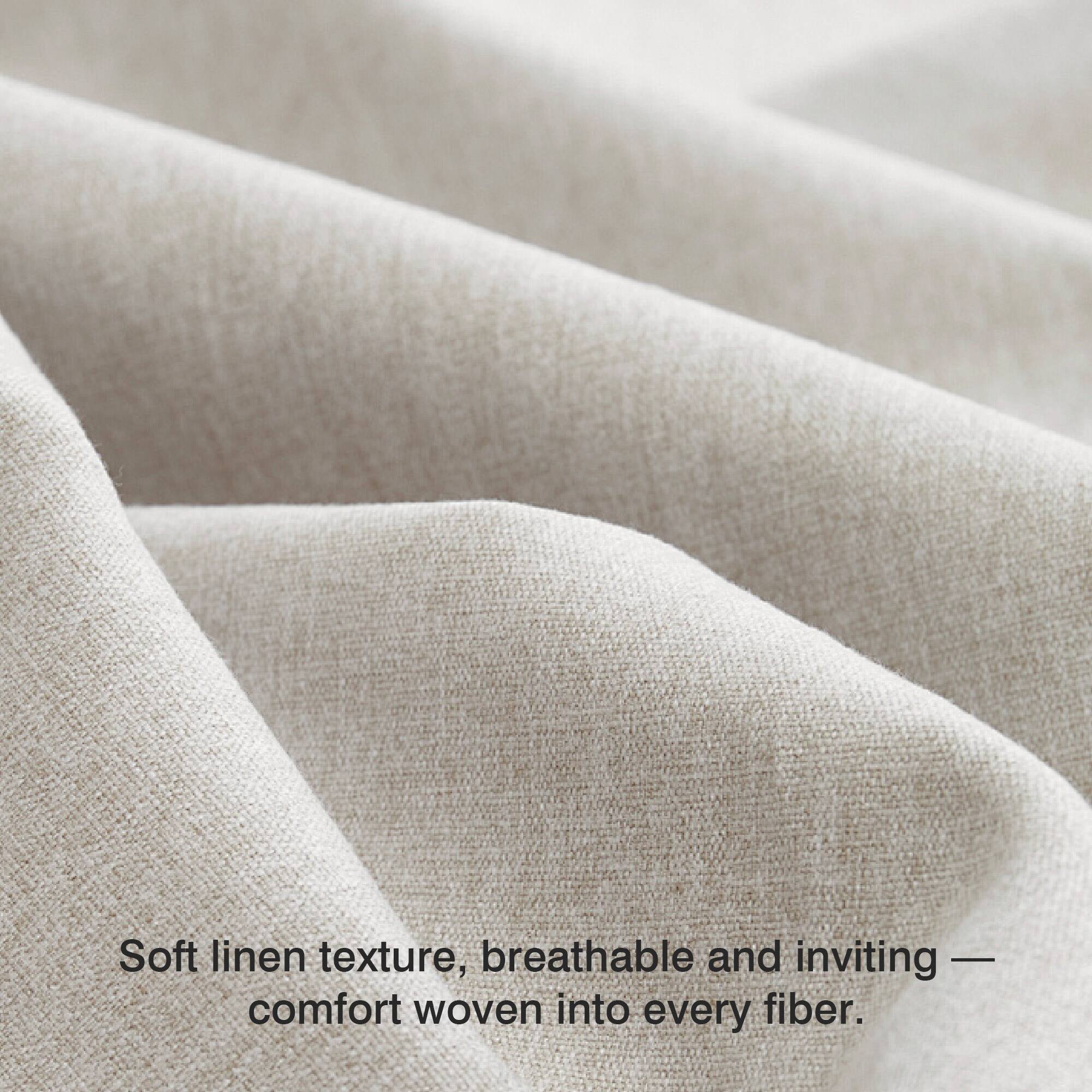 Soft linen texture, breathable and inviting — comfort woven into every fiber.