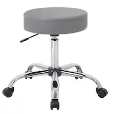 Front. Boss Office Products - Caressoft Armless Medical Stool, Gray (B240-GY) - Gray.