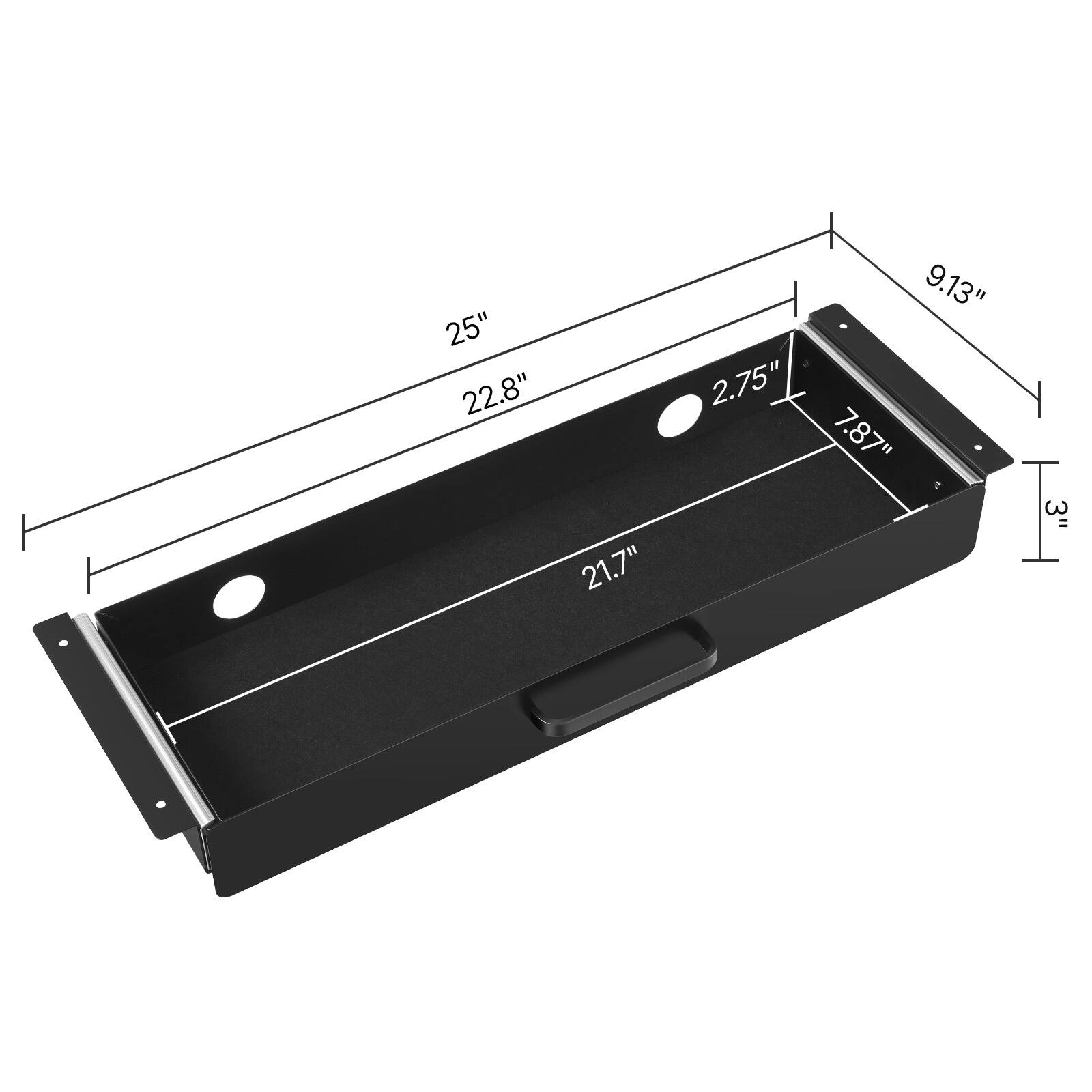 25"  
22.8"  
21.7"  
9.13"  
2.75"  
7.87"  
3"