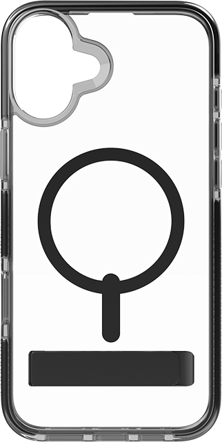 ZAGG - Piccadilly Snap Clear Case with Kickstand and MagSafe - iPhone 16 - Clear / Black