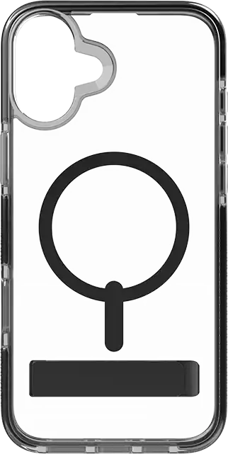 Front. ZAGG - Zagg Piccadilly Snap Clear Case with Kickstand and MagSafe - iPhone 16 - Clear / Black.