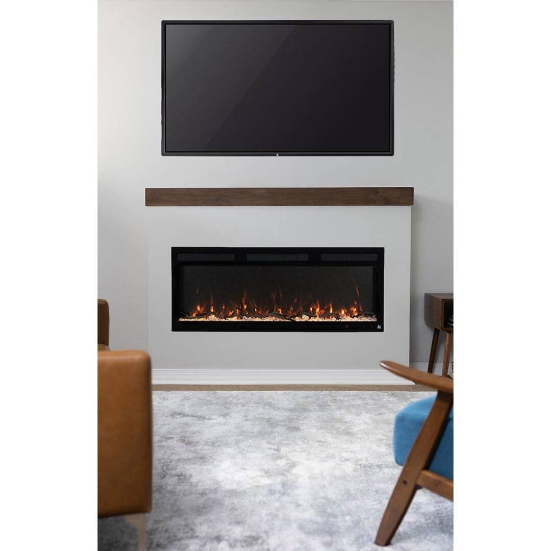 Alt View 10. Touchstone Home Products - 46 in. Wall Mounted Recessed Sideline Fury Smart Electric Fireplace 1500W - Black.