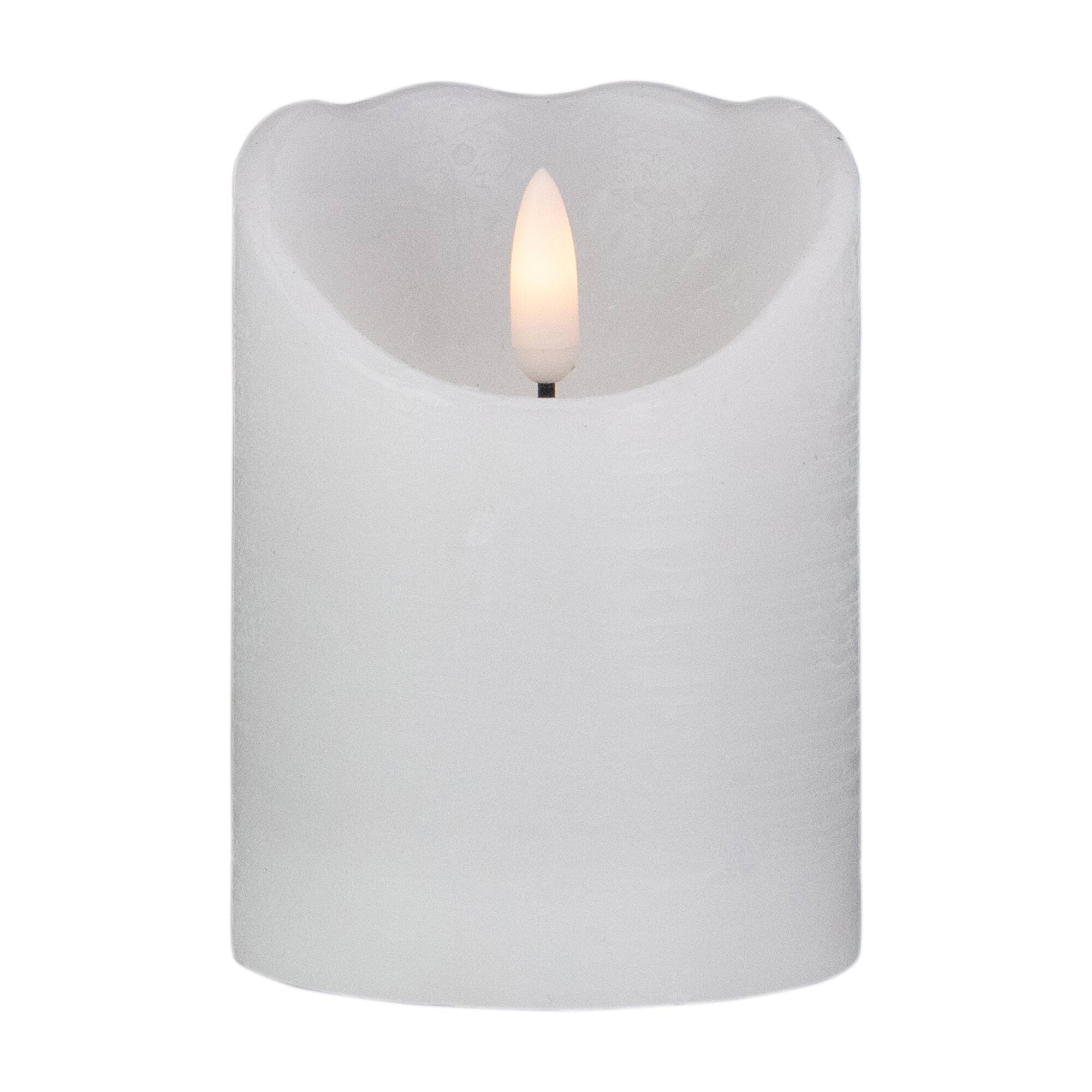 Northlight - 4" LED Flameless Battery Operated Wax Candle - White