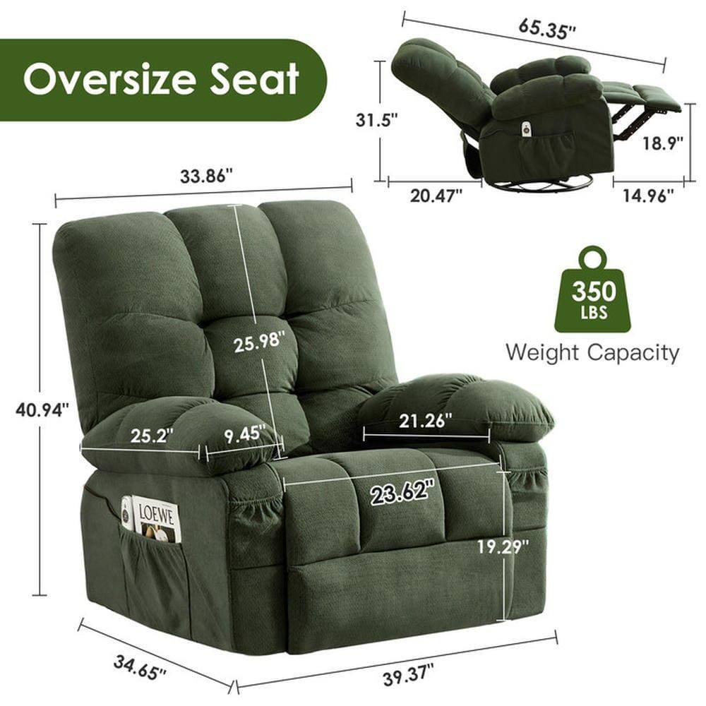 Oversize Seat

- 31.5"
- 65.35"
- 18.9"
- 33.86"
- 20.47"
- 14.96"
- 25.98"
- 350 LBS Weight Capacity
- 40.94"
- 25.2"
- 9.45"
- 21.26"
- 23.62"
- 19.29"
- 34.65"
- 39.37"
