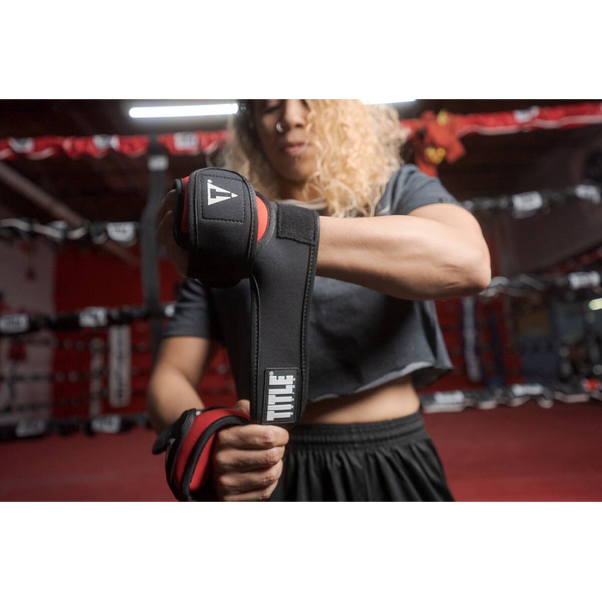 Alt View 4. TITLE Boxing - Title Boxing Deluxe Weighted Gloves - 2 lbs. - Black.